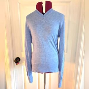 Brooks Brothers Light Blue Merino Wool Small V Neck Sweater